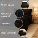 Ver imagem 5 de Kit 6 Pçs Aconchego Dupla Face Casal Queen com Lençol Preto Casa Dona