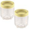 2 Potinhos Organizador C/ Tampa de Rosquear 600ML Amarelo UZ - 1