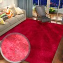 Ver imagem 4 de Tapete de Sala Felpudo Sedoso 1,50Mx2,00M Vermelho Casa Dona