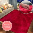 Ver imagem 2 de Tapete de Sala Felpudo Sedoso 1,50Mx2,00M Vermelho Casa Dona