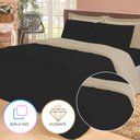 Ver imagem 2 de Kit 6 Pçs com Cobre Leito Aconchego Casa Dona Dupla Face Casal Queen Preto e Bege