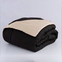 Ver imagem 3 de Kit 6 Pçs com Cobre Leito Aconchego Casa Dona Dupla Face Casal Queen Preto e Bege