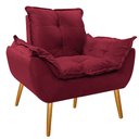 Ver imagem 1 de Poltrona Cadeira Decorativa Opala Suede Bordô Pés Palito para Recepção Sala Consultório Escritório