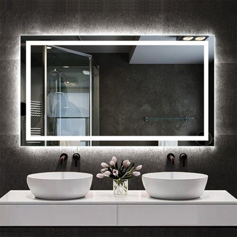 Espelho jateado iluminado com led frio 60x100cm Woodglass 60x100 jato frio