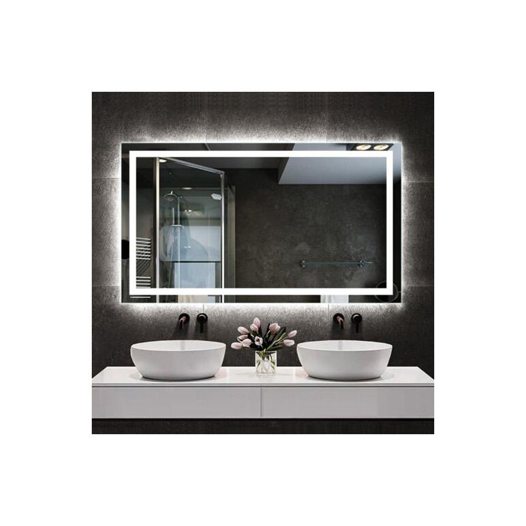 Espelho jateado iluminado com led frio 60x100cm Woodglass 60x100 jato frio