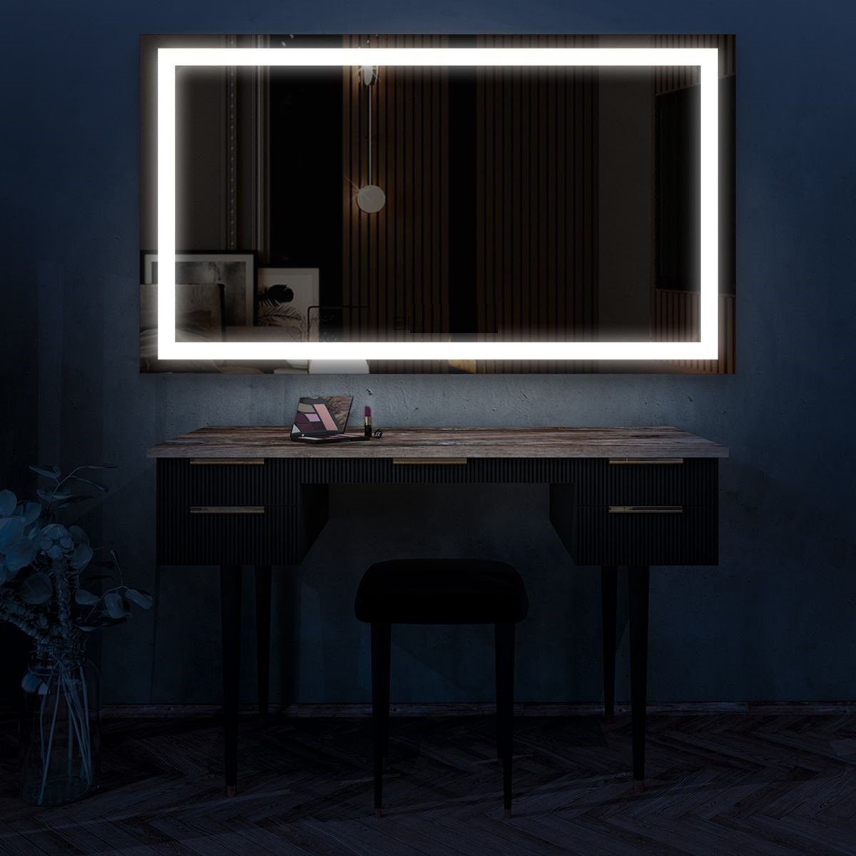 Espelho jateado iluminado com led frio 60x100cm Woodglass 60x100 jato frio - 8