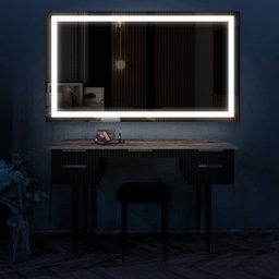 Espelho jateado iluminado com led frio 60x100cm Woodglass 60x100 jato frio - 8