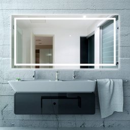 Espelho jateado iluminado com led frio 60x100cm Woodglass 60x100 jato frio - 11