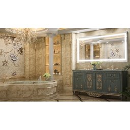 Espelho jateado iluminado com led frio 60x100cm Woodglass 60x100 jato frio - 9
