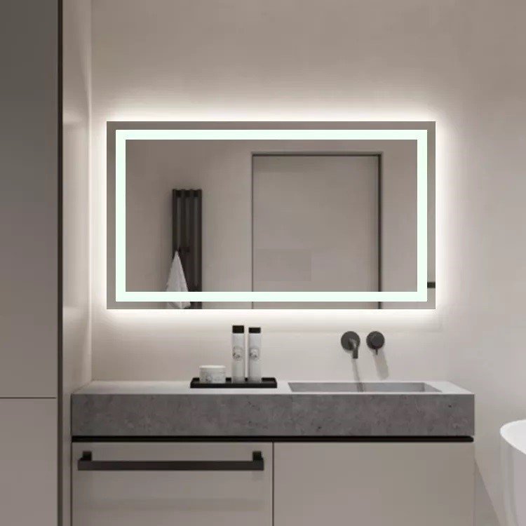 Espelho jateado iluminado com led frio 60x100cm Woodglass 60x100 jato frio - 7