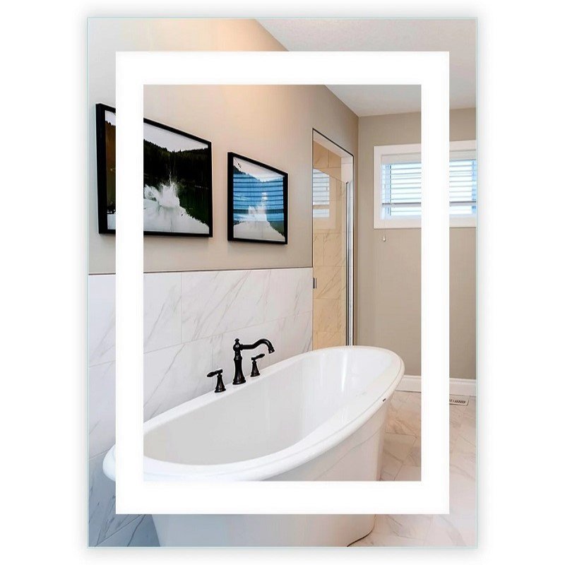 Espelho jateado iluminado com led frio 60x100cm Woodglass 60x100 jato frio - 3