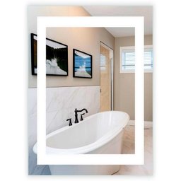 Espelho jateado iluminado com led frio 60x100cm Woodglass 60x100 jato frio - 3
