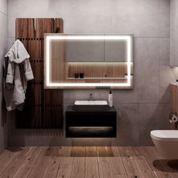 Espelho jateado iluminado com led frio 60x100cm Woodglass 60x100 jato frio - 6