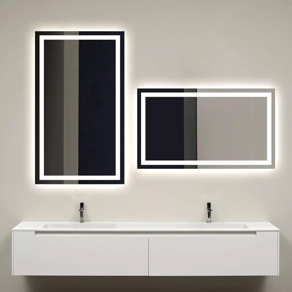 Espelho jateado iluminado com led frio 60x100cm Woodglass 60x100 jato frio - 12