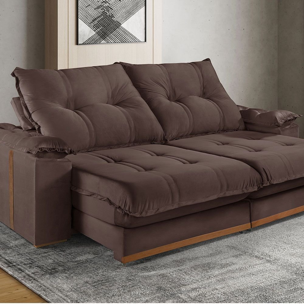 Sofá Retrátil e Reclinável 2 Lugares M-193 2,10m Molas Ensacadas Pillow ...