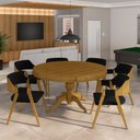 Ver mais imagens de Conjunto Mesa de Jogos Carteado Bellagio Tampo Reversível e 6 Cadeiras Madeira Poker Base Estrela Ve