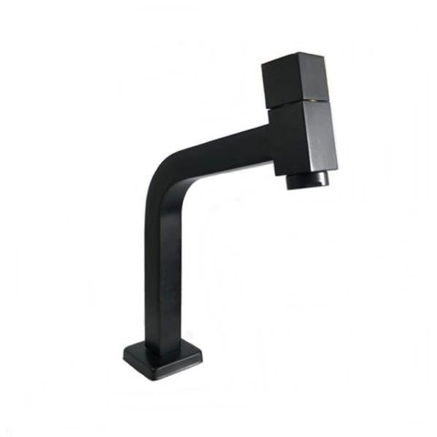 Torneira Link Quadrada Baixa 1/4 De Volta Black Preto