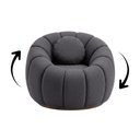 Ver imagem 5 de Poltrona Decorativa Giratória Concha c/Almofada Boucle Cinza Escuro Abobora - Vimont Moveis