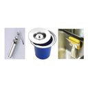 Ver imagem 1 de Lixeira Embutir 3 L + Dosador Suporte Inox + Suporte Bucha