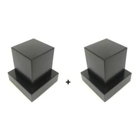 2 Acabamentos Registro Quadrado 3/4 Padrão Deca Metal Preto