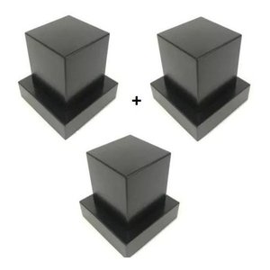 3 Acabamentos Registro Quadrado 3/4 Padrão Deca Metal Preto