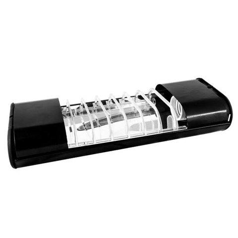 Luminária Mini Elite 27cm com Aletas E-27 1 Lâmpada Eletr. Preta