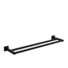 Porta Toalha Duplo 56cm. Quadrado Black - Preto Fosco - 1