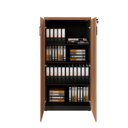 Ver mais imagens de Armário Escritório 80cm x 161,5cm 2 Portas 3 Prateleiras Marrom/Nogal/Preto