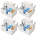 Ver imagem 1 de Kit 4 Porta Sachês Guardanapos Açúcar Organizadores Bancada Branco