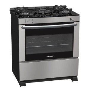 Fogão a Gás Del Plus Vítreo 5 Bocas Inox GLP Venax