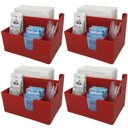 Ver imagem 1 de Kit 4 Porta Sachês Guardanapos Açúcar Organizadores Bancada Vermelho