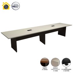 Mesa de Reunião Cs Pre 3,80m X 1,10m 2 Caixas de Tomadas F5  - 4
