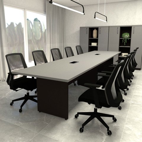 Mesa de Reunião Cs Pre 3,80m x 1,10m 2 Caixas de Tomadas F5