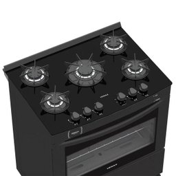 Fogao 5 Bocas Venax Delplus Vitreo Preto Fosco Gas Glp - 4 Fogao 5 Bocas Venax Delplus Vitreo Preto Fosco Gas Glp - 4