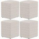 Ver imagem 1 de Kit 04 Puffs Quadrado L02 Decorativo Bouclê Cru - Lyam Decor