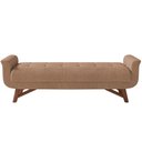 Ver imagem 2 de Kit Cabeceira Cama Box Paris 140cm com Puff Recamier Itália P05 Bouclê Bege