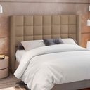 Ver imagem 5 de Kit Cabeceira Cama Box Paris 140cm com Puff Recamier Itália P05 Bouclê Bege