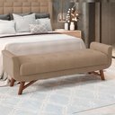 Ver imagem 4 de Kit Cabeceira Cama Box Paris 140cm com Puff Recamier Itália P05 Bouclê Bege