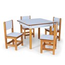 Ver imagem 1 de Mesa Infantil com 4 Cadeiras em Madeira e MDF Lara Azul - Straub Web