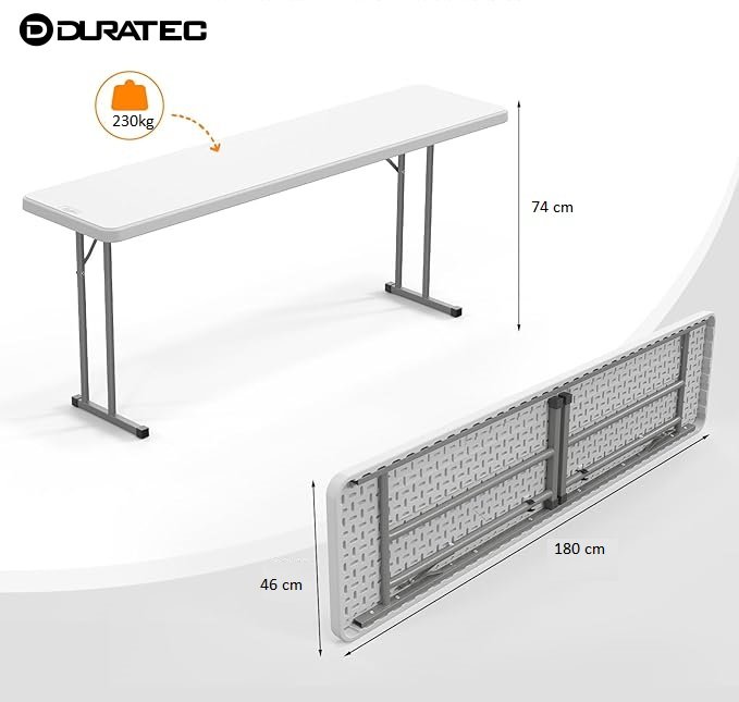 Mesa Retangular Dobrável de Treinamento 1,80m Duratec - 4