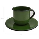 Ver imagem 2 de Caneca Esmaltada Xícara com Pires para Chá Café 180ml