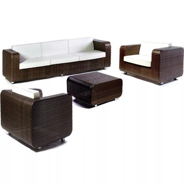 Jogo de sofá completo para sala e área externa, móveis de alumínio e junco sintético - Sarah Móveis - 1