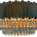 Ver imagem 4 de Lustre Pendente Clássico Zurique Gold em Inox e Cristal - 40x75cm