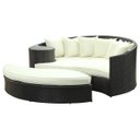 Ver imagem 2 de Sofá com puff, móveis de alumínio com fibra sintética, almofadas impermeáveis - Sarah Móveis