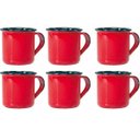 Ver imagem 6 de Bule Café Esmaltado 1,25 Litros e 6 Xícaras 70ml Tradicional Vermelho
