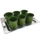 Ver imagem 2 de Jogo 6 Xícaras Café Caneca Esmaltada 400ml Caneca de Agata Verde