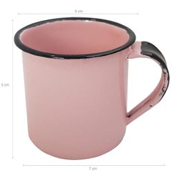 Jogo 6 Canecas Xícaras De 70ml Chá Café Esmaltadas Cozinha Rosa - 2
