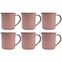 Ver imagem 1 de Jogo 6 Canecas Xícaras De 70ml Chá Café Esmaltadas Cozinha Rosa