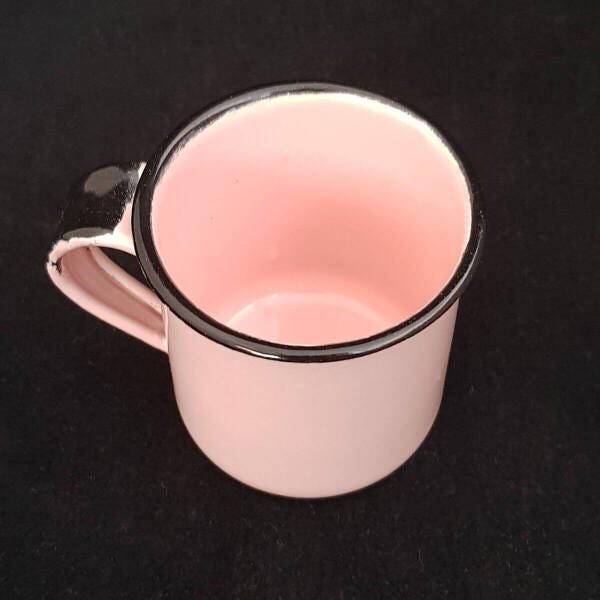 Jogo 6 Canecas Xícaras De 70ml Chá Café Esmaltadas Cozinha Rosa - 6