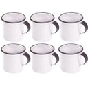 Ver imagem 1 de Jogo 6 Canecas Xícaras De 70ml Chá Café Esmaltadas Cozinha Branca